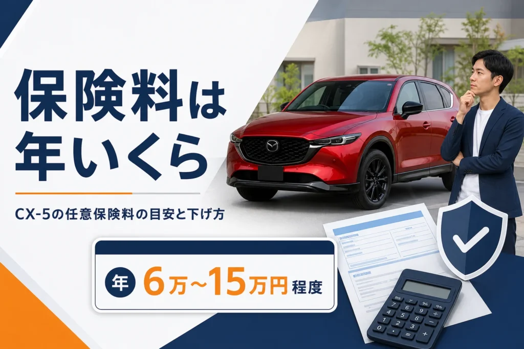 CX-5の任意保険料の目安を示したアイキャッチ