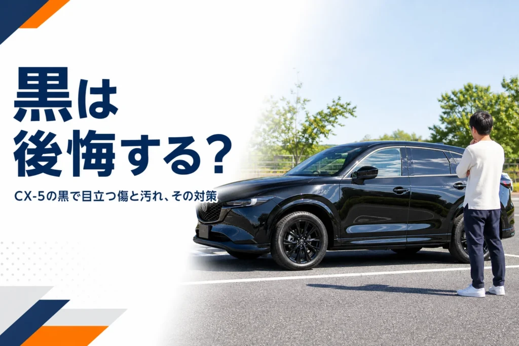 黒いCX-5のボディの艶と映り込みのイメージ