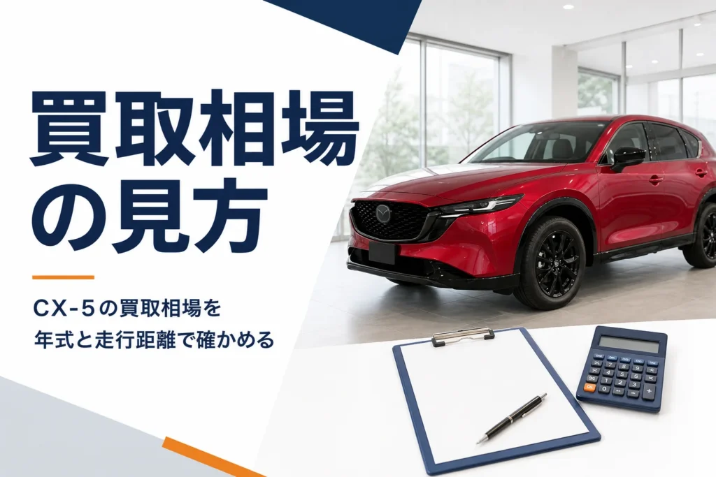 CX-5の買取相場を年式と走行距離で確かめる記事のアイキャッチ