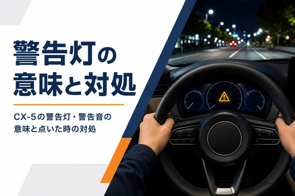 SUVのメーターに警告灯が点いた場面のアイキャッチ