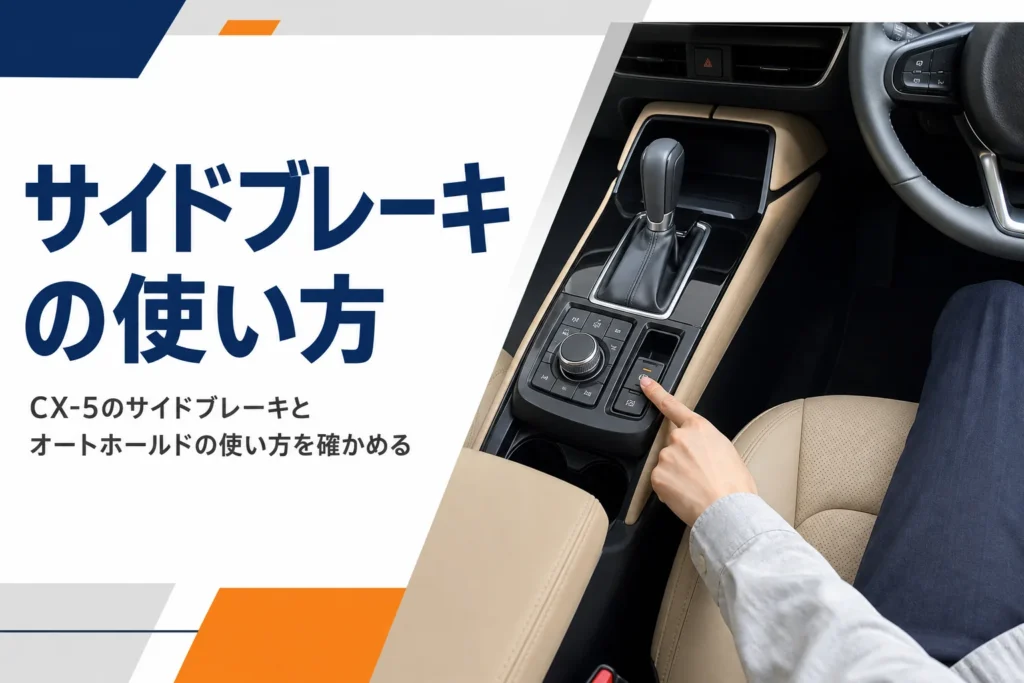 CX-5のサイドブレーキとオートホールドの使い方を解説する記事のアイキャッチ