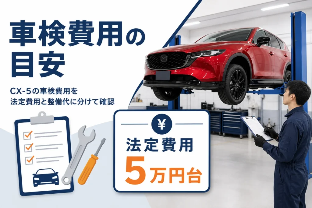 CX-5の車検費用の目安を示したアイキャッチ
