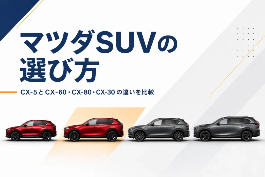 CX-5とCX-60などマツダのSUVを比べる記事のアイキャッチ