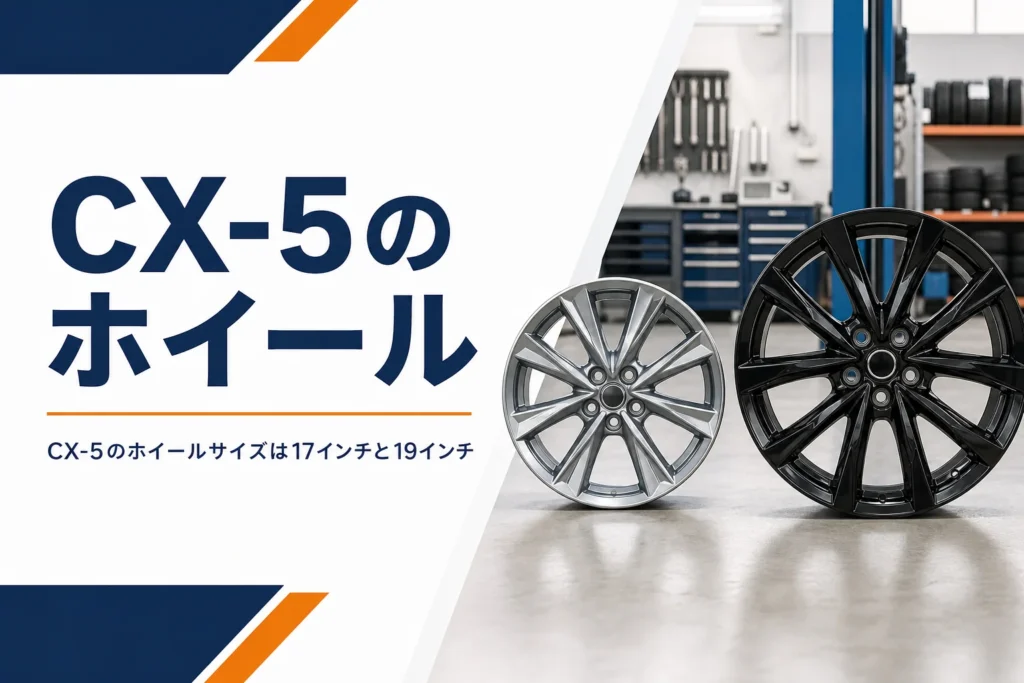 CX-5の17インチと19インチのホイールを比べるイメージ