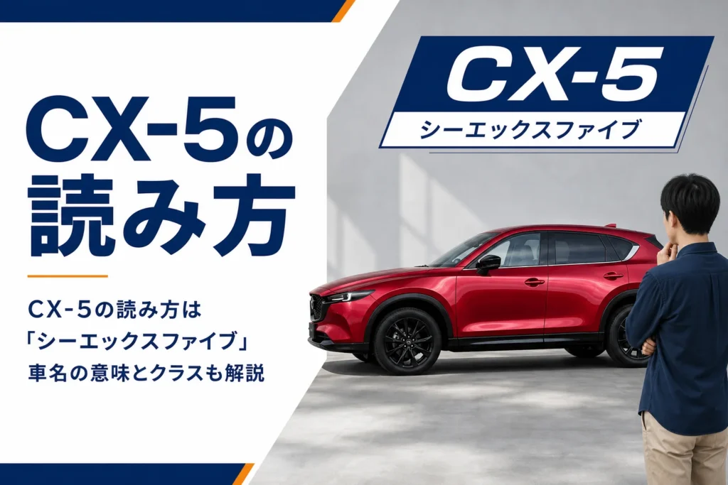 CX-5の読み方と車名の意味を解説する記事のアイキャッチ